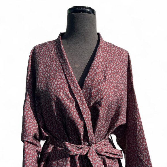 VTG Christian Dior Monsieur Paisley Print Burgundy Robe, OS - Picture 4 of 9
